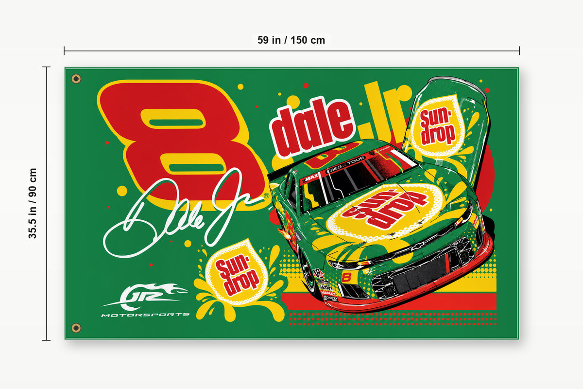 NASCAR Dale Earnhardt Jr. #8 Car Racing Fans Logo Flag Banner 3x5 Ft Garage Wall