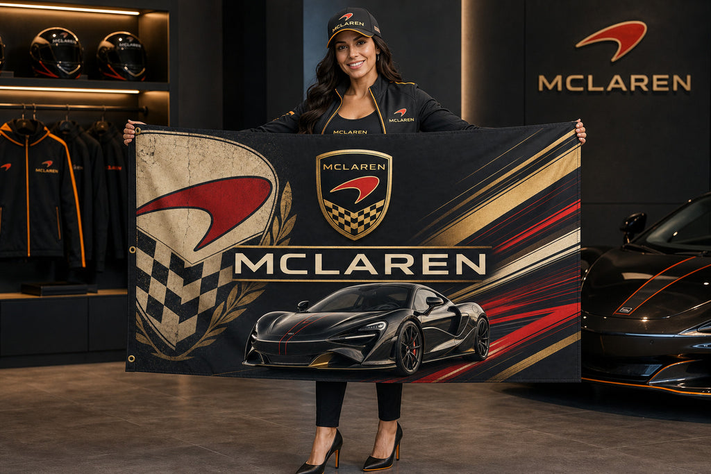 McLaren Logo Flag Banner 3x5 Ft Garage Man Cave Wall Decor Mcl 6GT Gts Artura