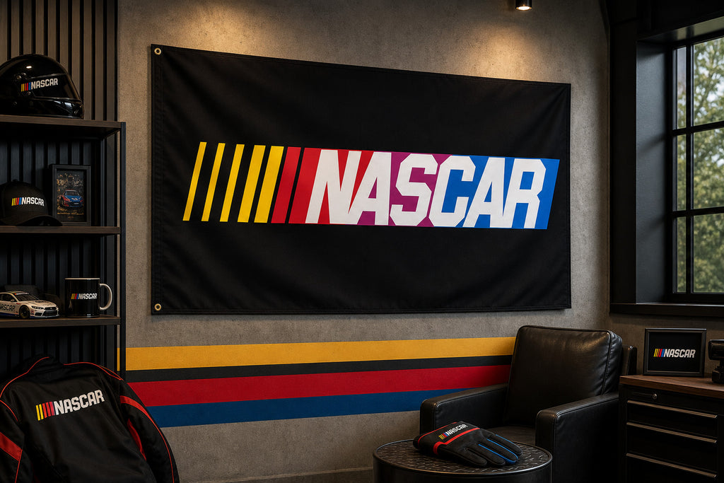 NASCAR Fans Logo Flag Banner 3x5 Ft Garage Man Cave Wall