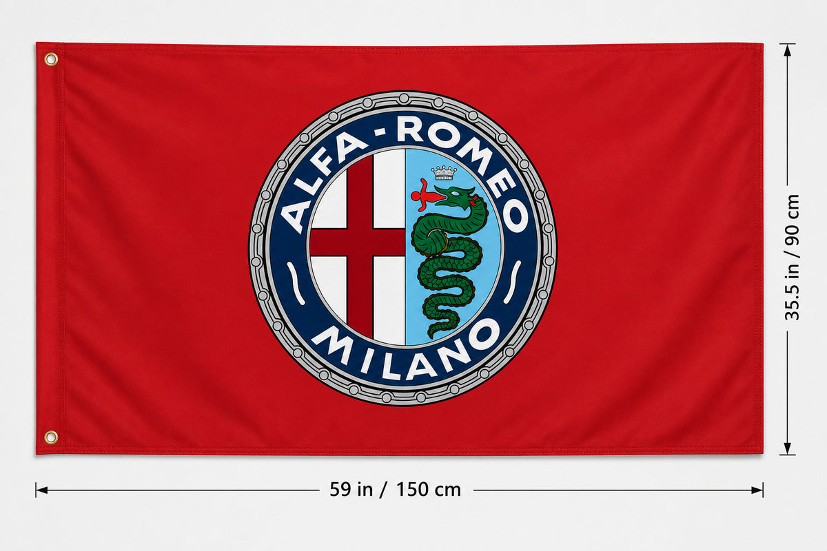 NEW Big NEW ALFA ROMEO RED FLAG BANNER SIGN 3X5 FEET MITO BRERA