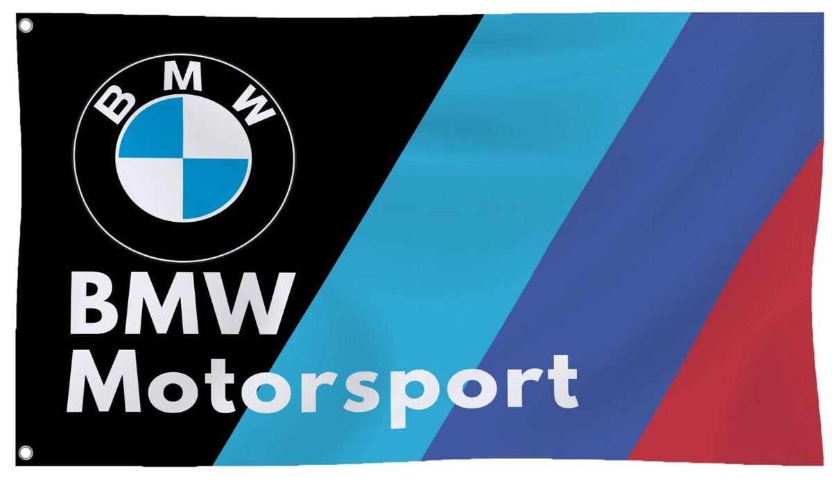 NEW BMW FLAG BANNER SIGN M MOTORSPORT POWER 3x5 FEET M6 M3