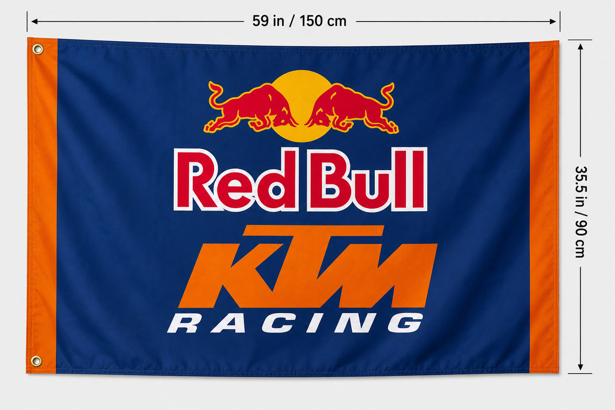 KTM Racing Red Bull GP1 Motorcycle Flag Banner 3x5 Ft Garage Wall Decor
