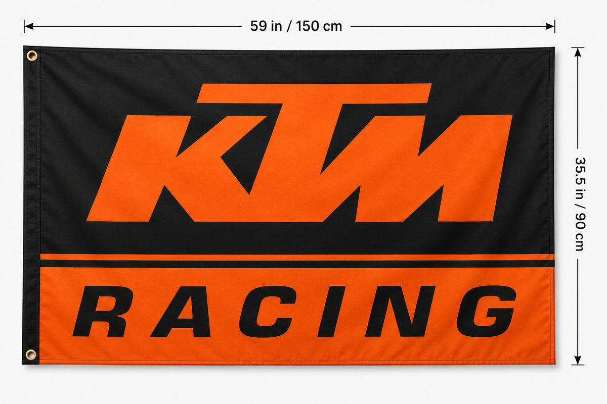 KTM Racing Flag Banner 3x5 Ft Motorcycle Man Cave Garage Wall Decor
