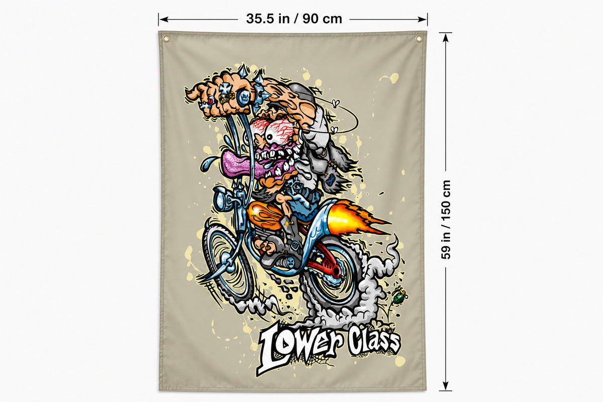 Rat Fink Retro Flag Banner 3x5 Ft vertical Motorcycle Man Cave Garage Wall Decor