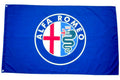 GRAN BANDERA NUEVA DE ALFA ROMEO, COLOR AZUL, CARTEL DE 3X5 PIES, MITO BRERA