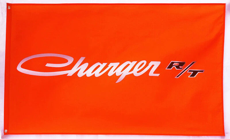 NEW Dodge orange Charger RT flag car racing Man Cave Sign