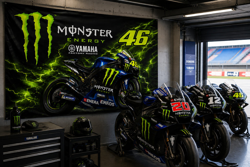 Monster Energy Motorcycle Yamaha MotoGP 46 Racing Flag Banner 3x5 Ft