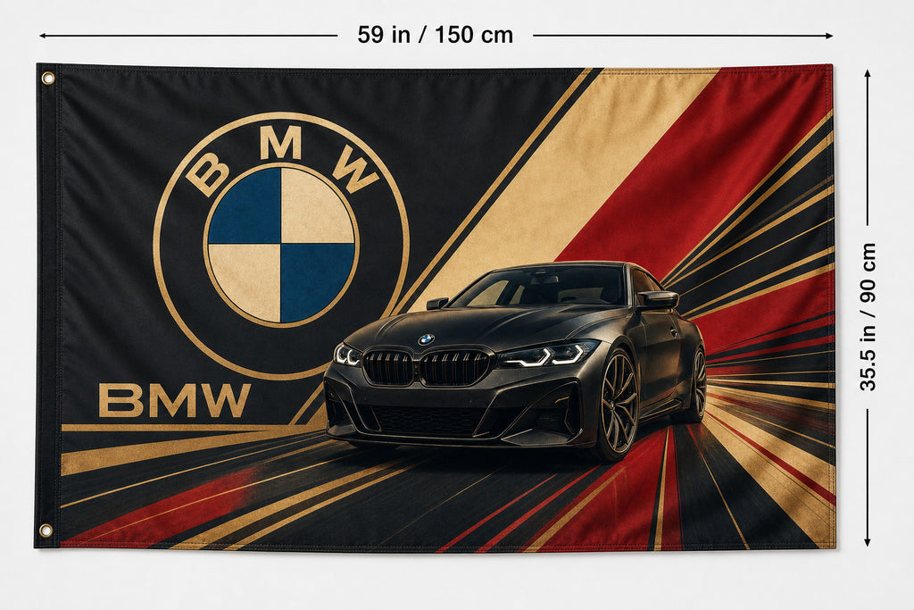 BMW Luxury Car Logo Flag Banner 3x5 Ft Garage Man Cave Wall Decor
