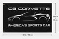 Chevrolet Corvette C8 Fans Logo Flag Banner 3x5 Ft Garage Man Cave Wall