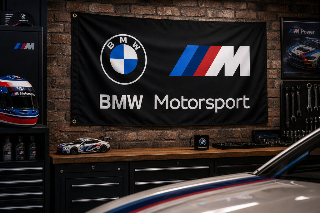 BMW Black Flag Banner 3x5 Ft Motorsport Man Cave Garage Wall Decor